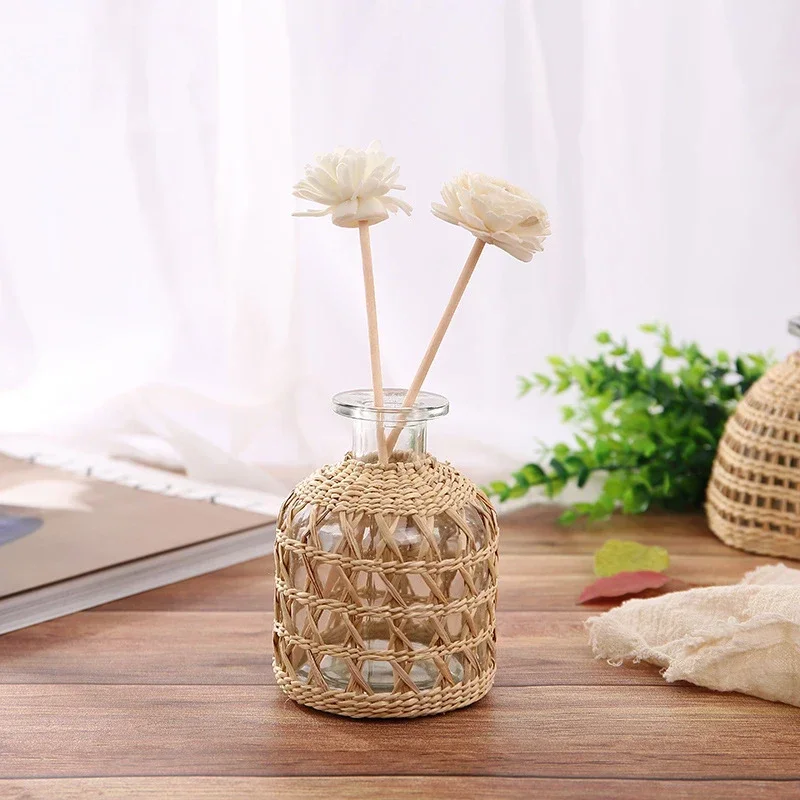 Glasses Rattan Vases,Flower Nordic Style Modern Decorative Vases Desktop Decor Vase for Home Living Room Decor Room Decoration 5