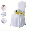1pc White Thick High Elastic Stretch Chair Cover Wedding Spandex Pleated Skirt Chair Slipcovers for Party Banquet Decoration 6