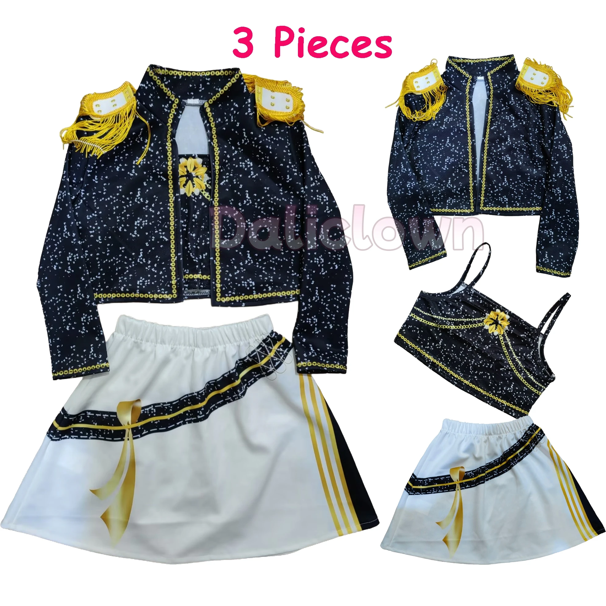 Costume De Cosplay Anime KPop Demon Hunters Mira Zoey Rumi Pour Enfants, Uniforme Huntrix, Ensemble Complet Haut Et Pantalon, Accessoire De Carnaval D'halloween