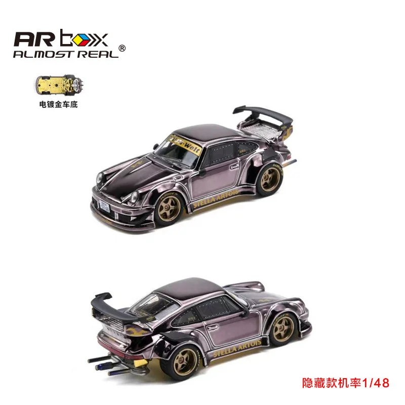 1:64 스케일 새롭고 거의 실제와 같은 AR 박스 RWB 930 스텔라 아르투아 블랙 합금 다이캐스팅 자동차 모형 수집용 차량 (성인 수집가용)