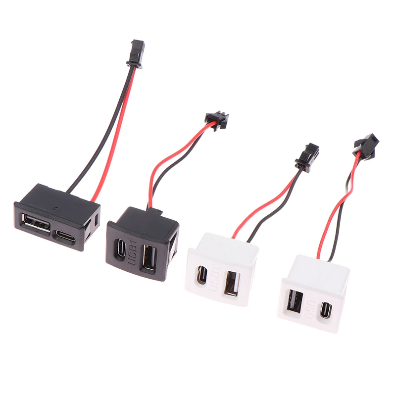 USB Female Base Type-c Socket USB Lamp Charging Socket Power 2P With Cable Connector 1Pcs