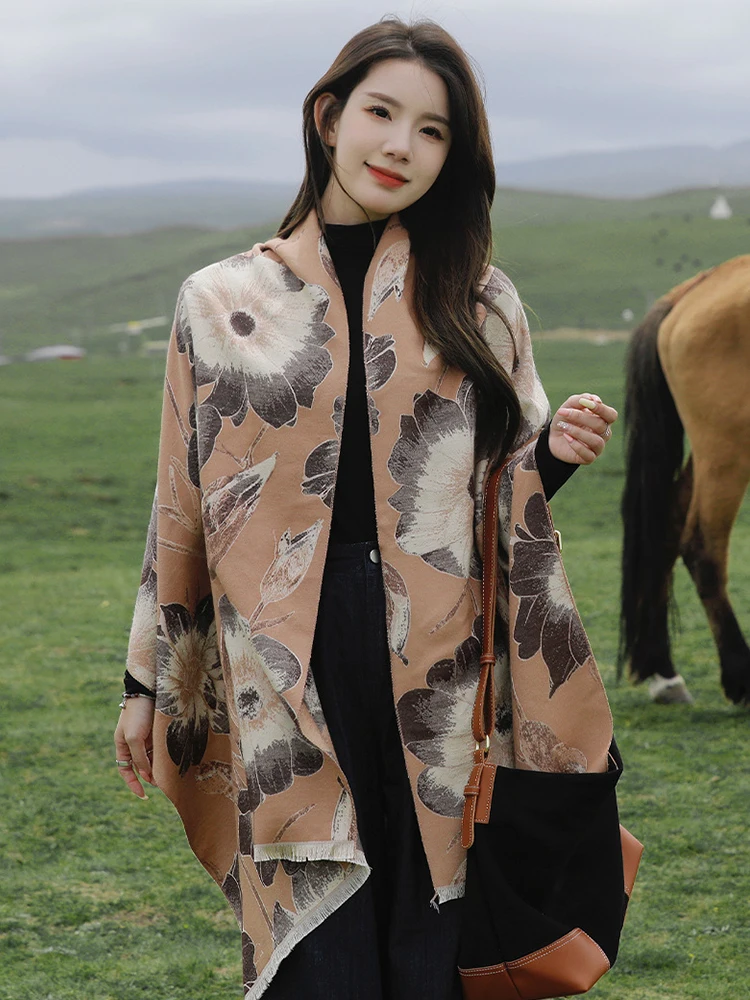 

Knitted Winter Vintage Scarf Women Elegant Luxury Pretty Print Warm Scarve Pashmina Mujer Femme Foulard Bufanda Pareo Wrap Shawl