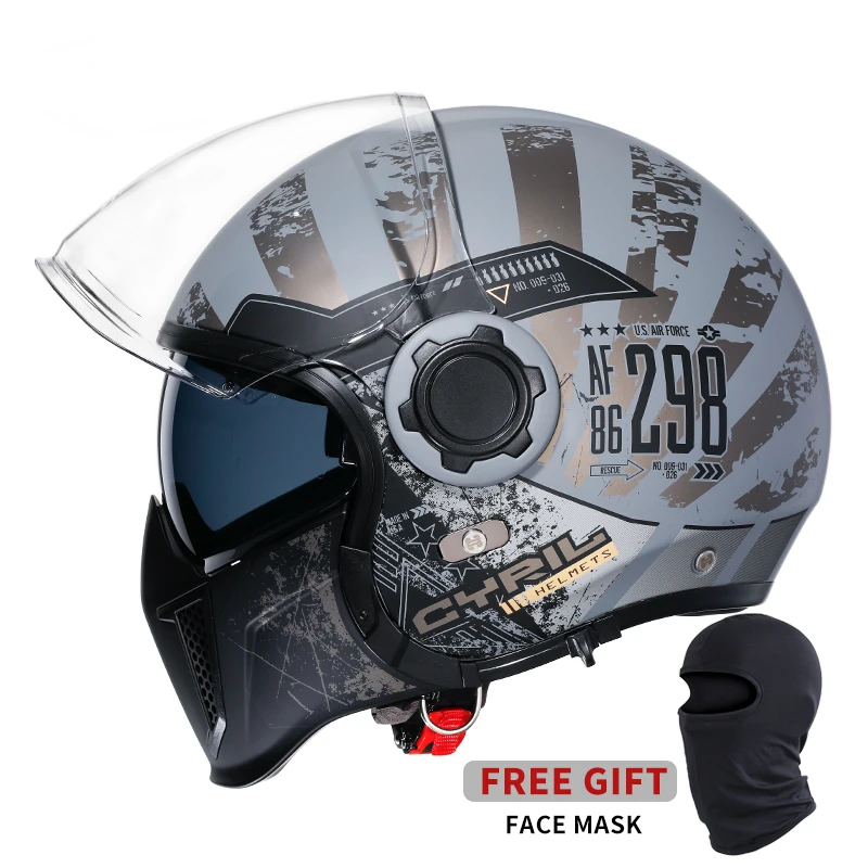 Vendite Calde Full Face Open Face Casco Moto Doppia Lente Casco Modulare Dot Ece Approvato Op12A Uomo Donna Retro Moto Casco