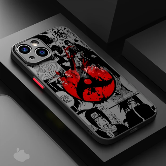 thumbnail image 1 of Funda de narutos-itachis para Apple iPhone, 15, 11, 14, 13, 12 Pro, 7, XR, X, XS, Max, 8 Plus, 6, 6S, SE, 2022, 15Pro, color negro mate, 1 of 5