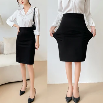 전문 여성 스커트 사이드 슬릿 한 단계 Bodycon 정장 작업 스커트 서양 드레스 큰 엉덩이 숙녀 봄 여름 가을