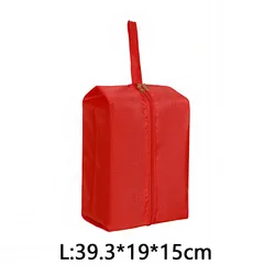 Waterproof Nylon Shoe Storage Bag with Durable Zipper (L red)