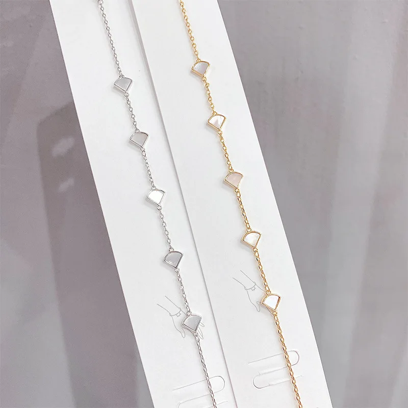 

New Shell Bracelet Women's Korean-Style Light Luxury Temperament Bracelet Mori Fashion Inlaid Shell Bracelet Wholesale Jewelry