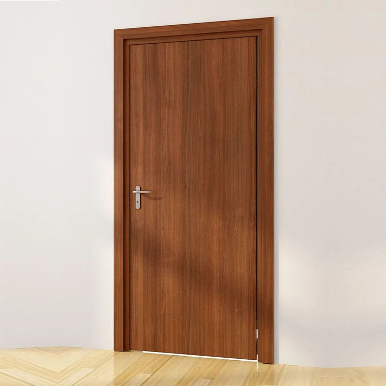 Factory Custom Walnut Interior Doors Prefinished Walnut Veneer Wood Doors With Frames Modern Interior Prehung Door 5