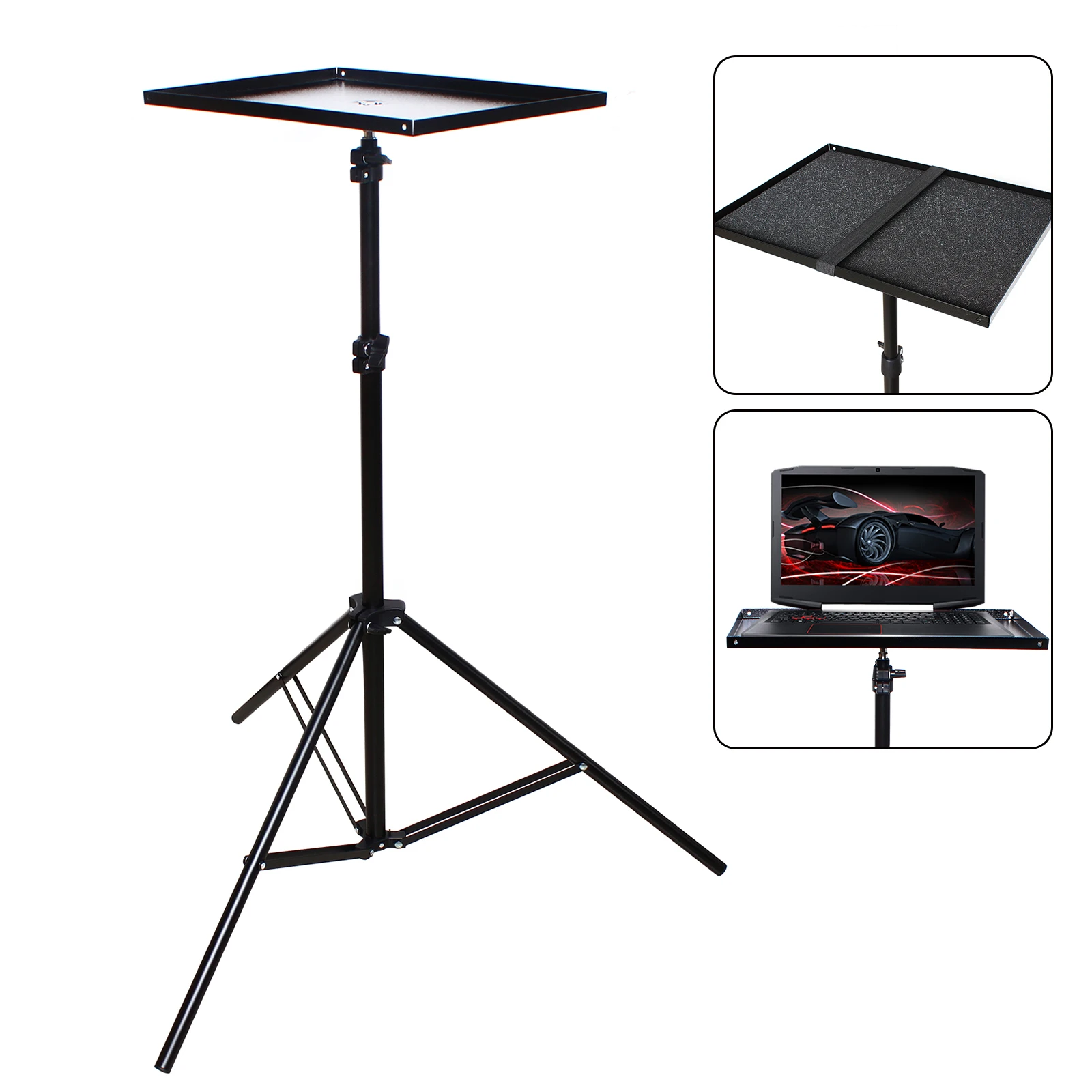 Projektor-Stativ, Laptop-Ständer, höhenverstellbar, 0,69–1,9 m, 6,61 lbs Tragfähigkeit für Outdoor-Filme, Heimbüro, Bühne – Detail 2