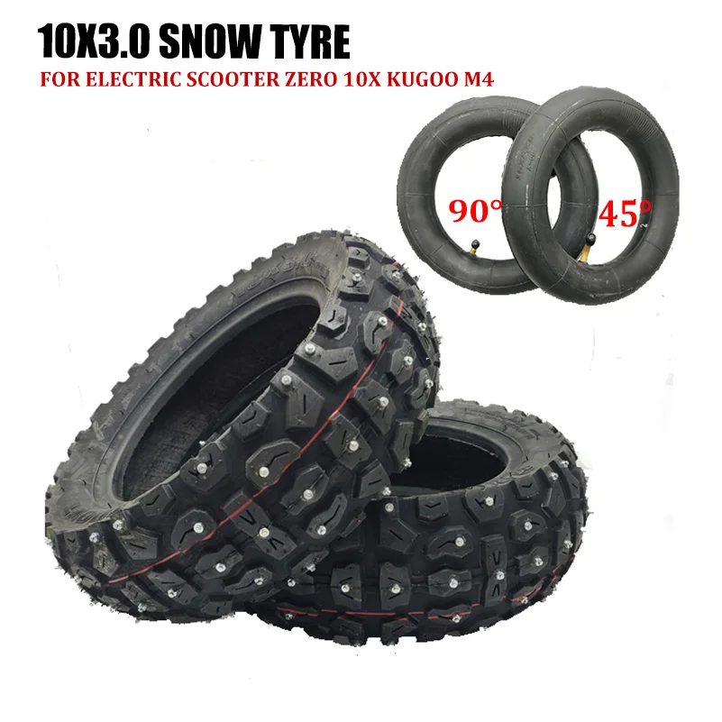 

TUOVT 255X80 Tyre Winter Snow Tires for Electric Scooter Zero 10x Dualtron KuGoo M4 10 Inch 10x3.0 80/65-6 Off Road Tire