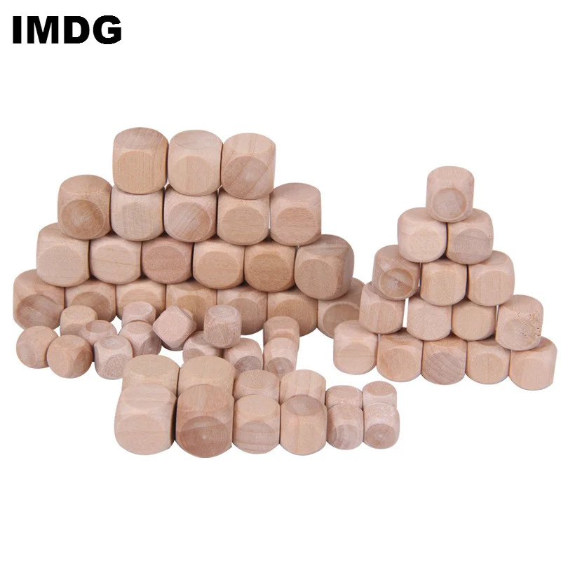 thumbnail image 1 of Dados de madera en blanco de 1-6 Cm, tamiz de seis lados, esquinas redondeadas de Color, Comercio Exterior, gran oferta, 1 of 4