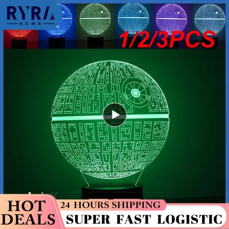 

1/2/3PCS Creative Death Star Light Lampada USB LED Lighting 7 Colors Bedroom Lamp Decor Nightlight for Kids Christmas Gift