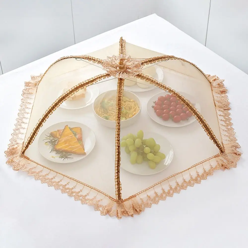 Mesh Food Cover Fashion Hexagon Foldable Dining Table Organization Classy Umbrella Style Meal Cover