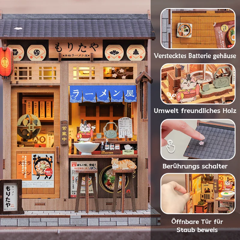 Original CUTEBEE Buchnischen-Set DIY Puppenhaus Bücherregal-Einsatz Tolles Geschenk für Kinder Morita-Ya Japanischer Stil DIY Miniatur-Spielzeug – Detail 4