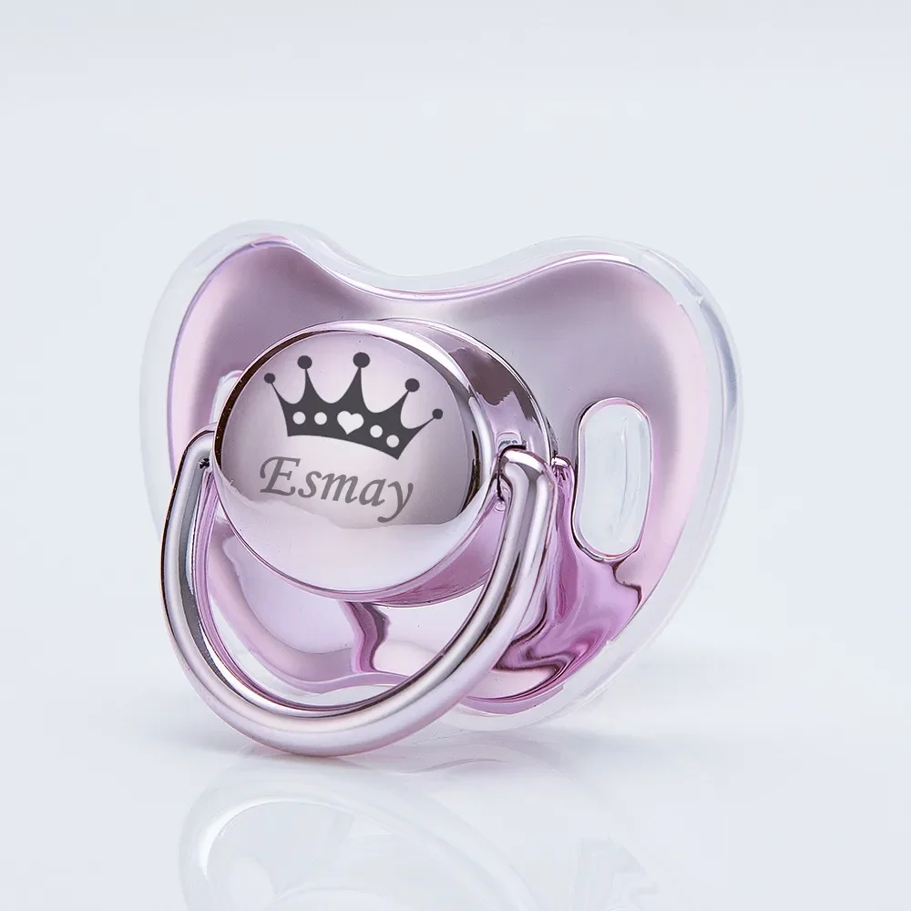 MIYOCAR personalized any name Metallic color pacifier dummy BPA free for new born baby shower