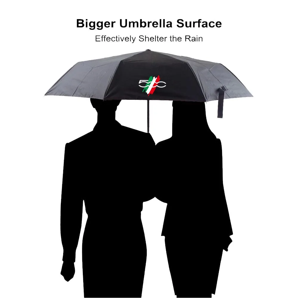 Fully Automatic Compact Folding Car Umbrella For Fiat 500 L 500 X C E 500L 500S 500X 500C 500E Accessories for umbrella sets,car logo umbrella