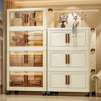 Foldable Storage Box with Clear Door - Spacious, Durable, and Easy-to-Assemble - Ideal for Organizing Clothes, Books, Toys, and 1