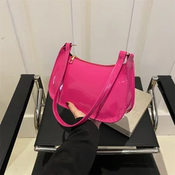 Vintage Solid Color PU Leather Women's Shoulder Bag - Fashionable Casual Designer Hobo Handbag (Rose)