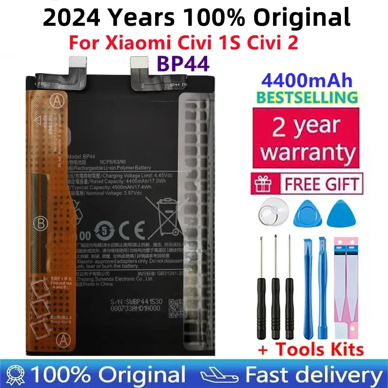 New High Quality Battery BP44 For Xiaomi Civi / Civi 1S Replacement Phone Bateria + Free Tools