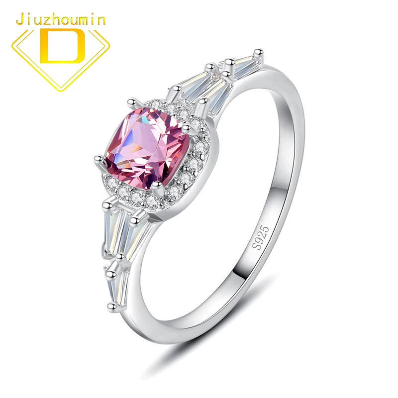 

Luxury Morganite Gemstone Ring for Women Fashion Real 925 Sterling Silver Created Pink Stone Wedding Engagement Fine Jewelry
