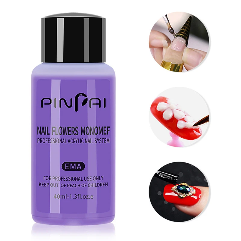 

For Acrylic Powder Dust Nails 40ml Acrylic Liquid Monomer Crystal Acrylic Nail Art Nail Extension Carving Non-Yellowing