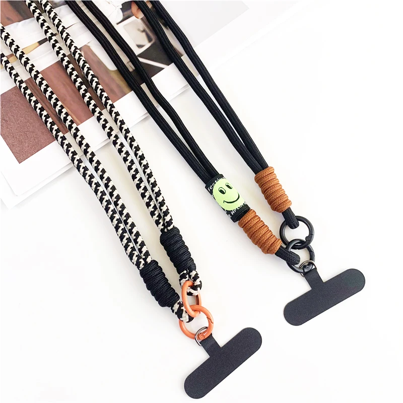 120cm Double Rope Crossbody Phone Lanyard with Anti-Loss Neck Clip
