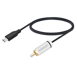 Premium USB - C to RCA Audio Extension Cable for Enhanced Sound Quality (White - Black)