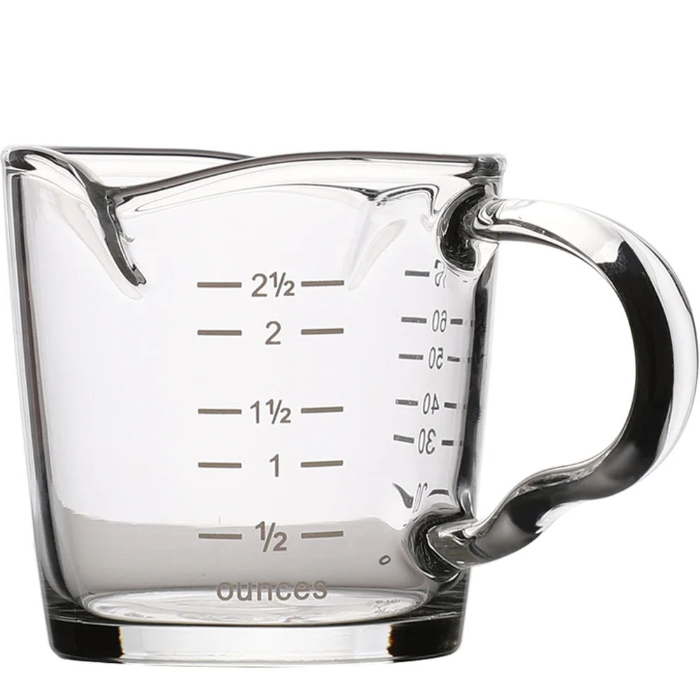 Measuring cup 70ml ESPRESSO Heat Resistant Glass Measuring Cup Kitchen Jigger for Espresso Coffee Double Mouthed Ounce Cup