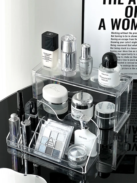 Acrylic Mirror Cabinet Organizer Box For Makeup & Cosmetics, Skincare,  Lipsticks; Bathroom Storage Shelf For Dressing Table