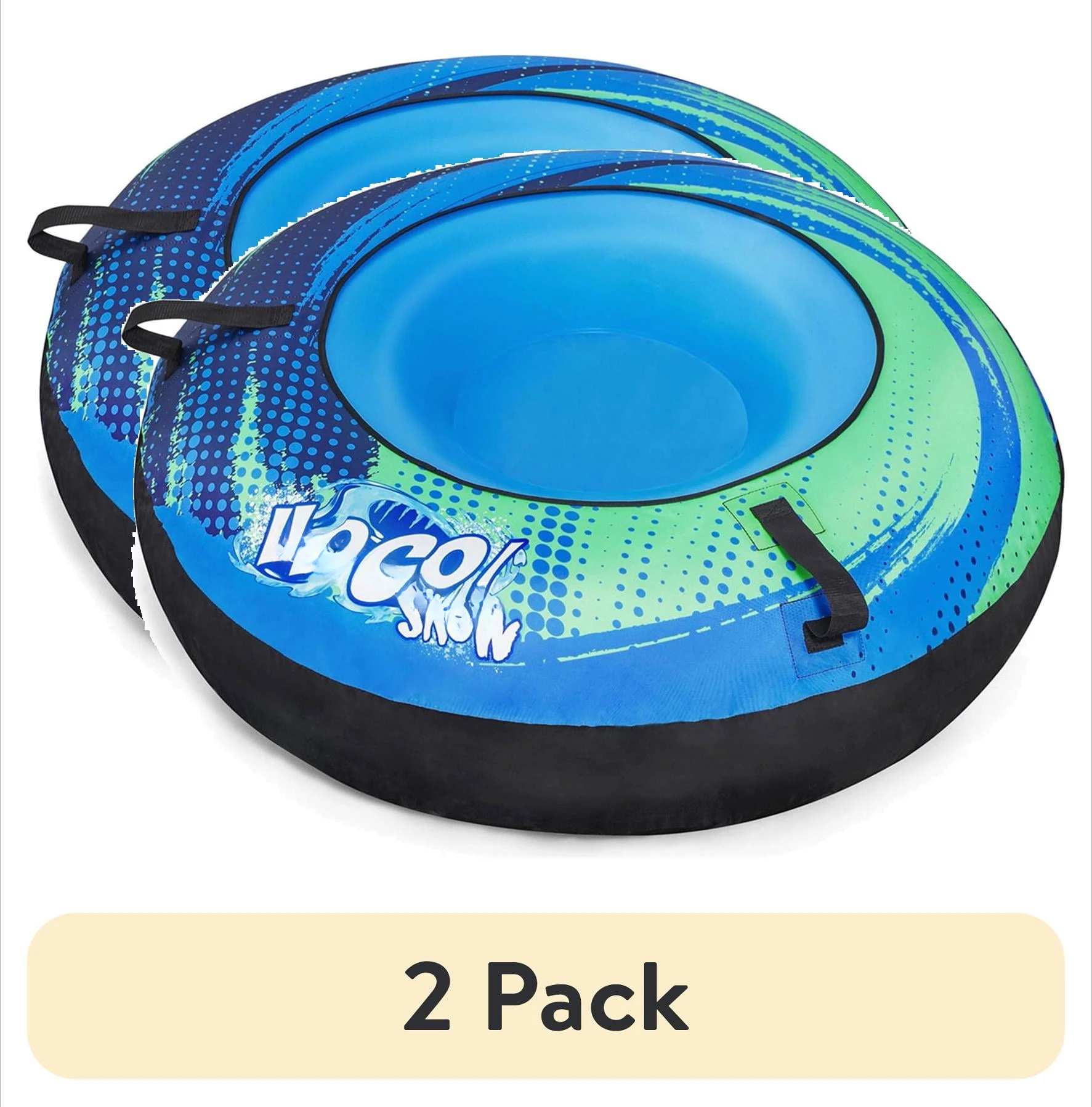 (2 pack) 48 Inch Inflatable Blizzard Blast Kids Winter Snow Tube Sled