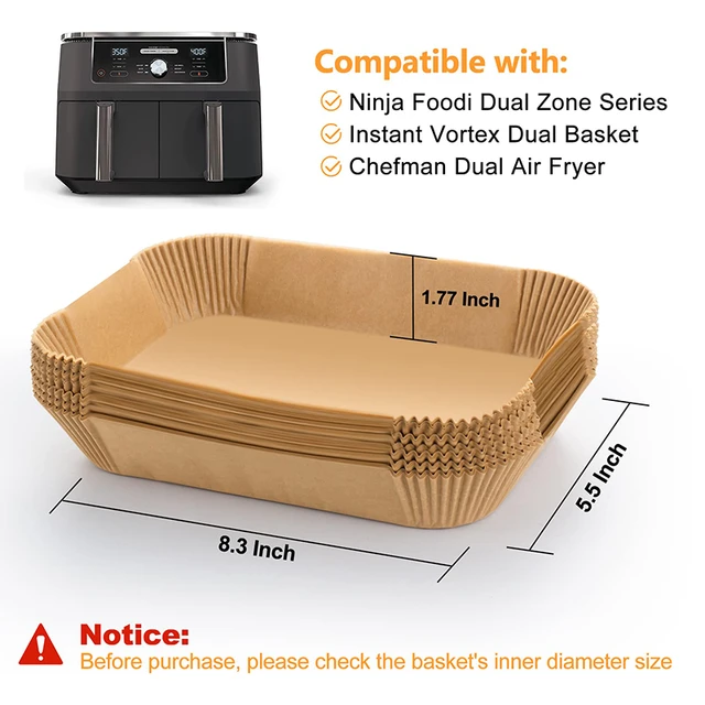 Chefman Disposable Air Fryer Liners Heat-Resistant Parchment Paper 4 Basket  100