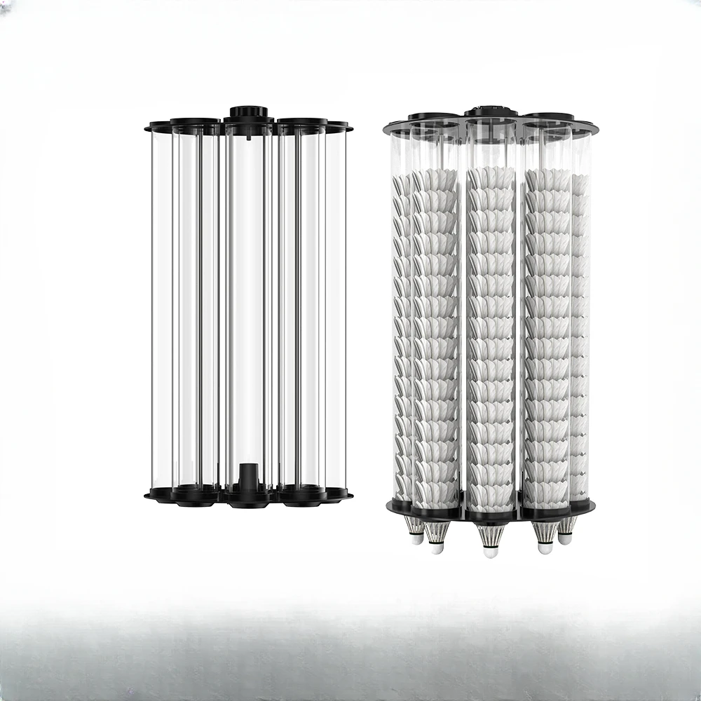 

The badminton tee bucket can hold 180 badminton balls transparent training ball bucket and tee machine accessories