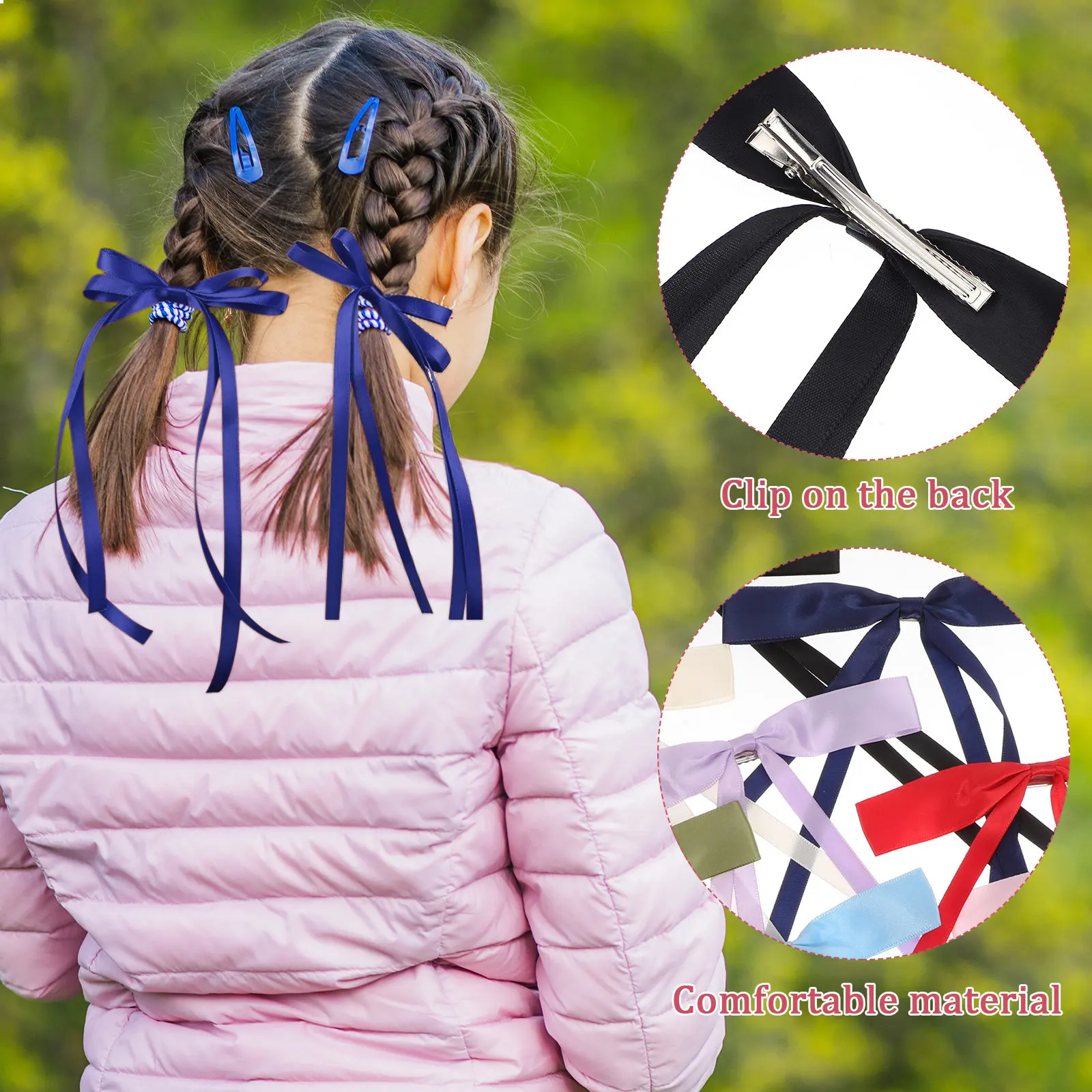 16Pcs 활 모양 헤어 클립 패브릭 리본 리본 매듭 액세서리 스타일링을위한 귀여운 헤어 바레트 여성 소녀 귀여운 머리 장식