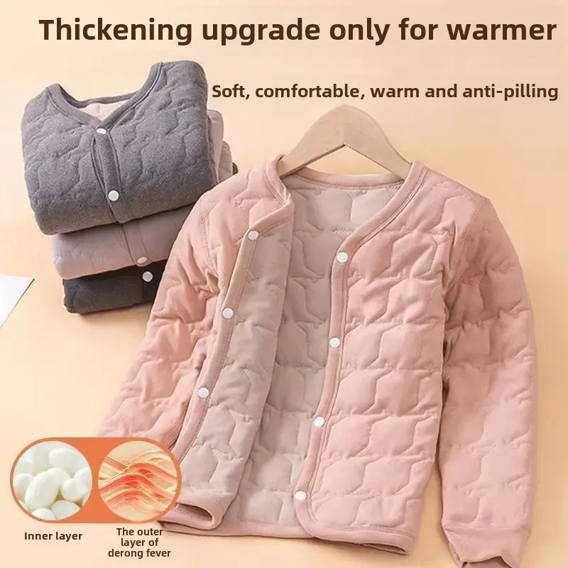 Children Jackets Inner Lined Cotton Jacket Boys Girls Warmth Insulation