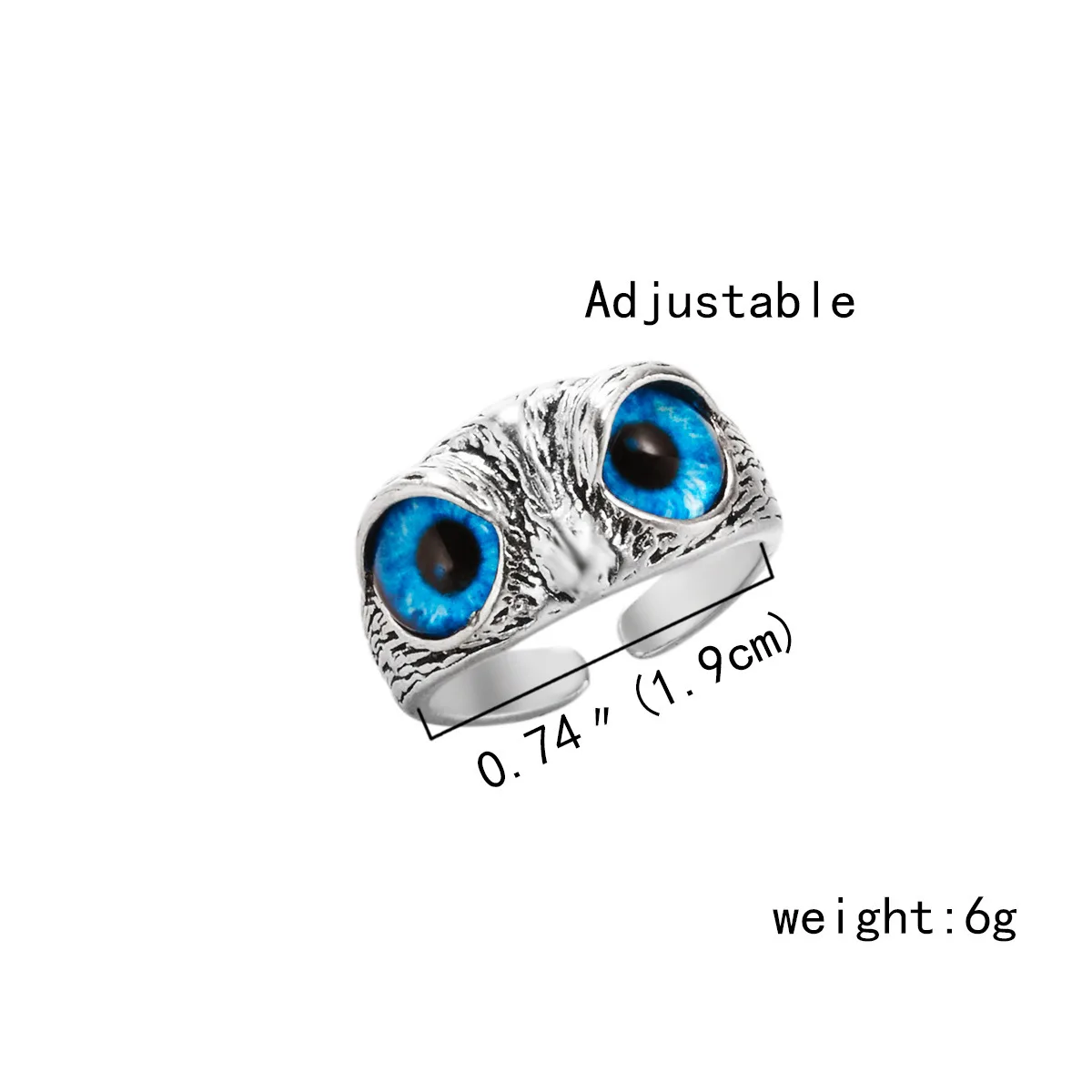 20PC NEW Charm Vintage Men Women Owl Ring Devil's Eye Rings Opening Adjustable finger Jewelry For Party Engagement Wedding Gifts