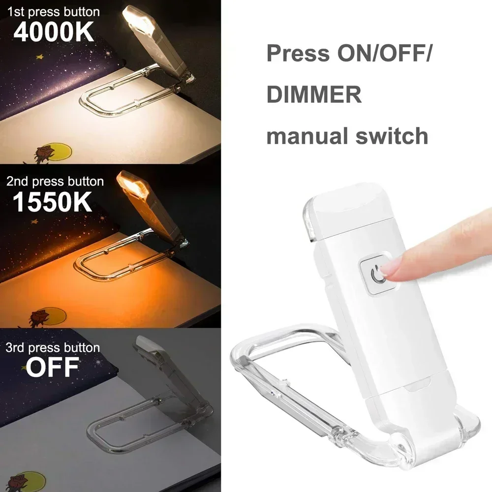 LED USB Rechargeable Book Light Reading Light Eye Protection Night Portable Clip Desk Bookmark Read Night Lamp