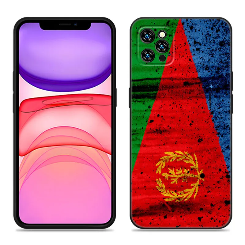 thumbnail image 1 of Funda de silicona negra para teléfono móvil Apple, carcasa con Bandera de Argelia para iPhone 12, 13 Mini, 11, 14, 15 Pro Max, 7, 8 Plus, X, XR, XS, SE, 2020, 2022, 1 of 5