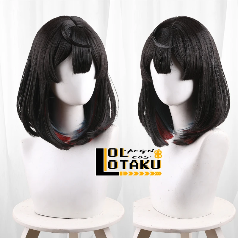

Xueyi Cosplay Wig Honkai Star Rail Black Red Green Short Heat Resistant Synthetic Hair Halloween Party Role Play + Free Wig Cap
