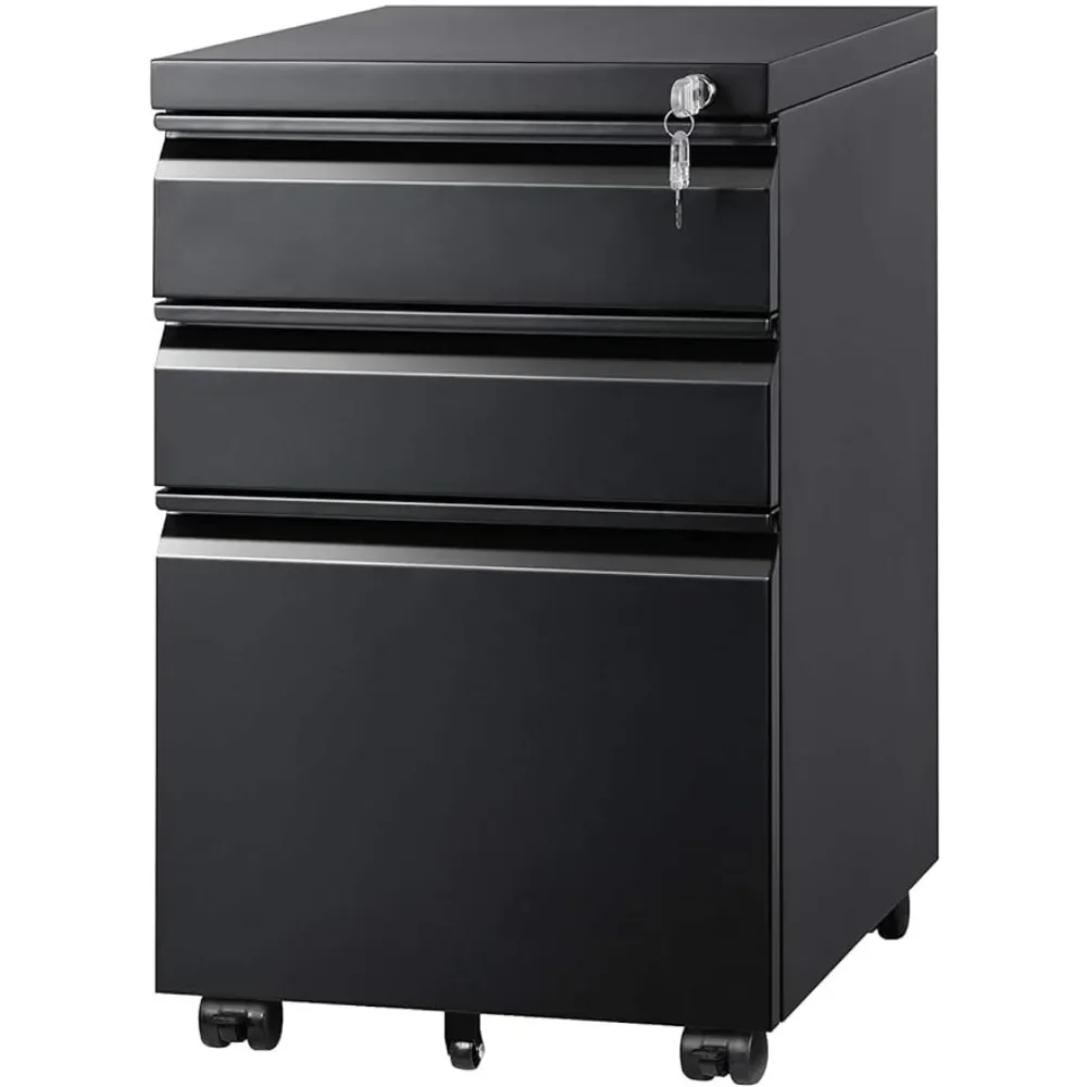 

3 Drawer Mobile File Cabinet Under Desk Office Fully Assembled Except Casters Large Storage Space Reinvent Your Workspace