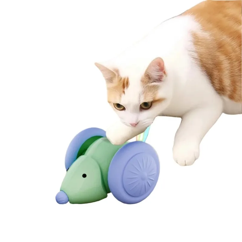Automatic Cat Mouse Toy-Laser Tail Obstacle Avoidance Long Battery Life Fun & Engaging for Cats Dog Playing Smart Cat Mouse Toy