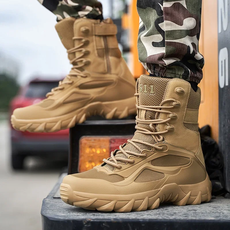 Men Tactical Boots Army Boots Breathable Mesh Hiking Desert Boot Climbing Hiking Shoes Ankle Hunting Boots for Men 1