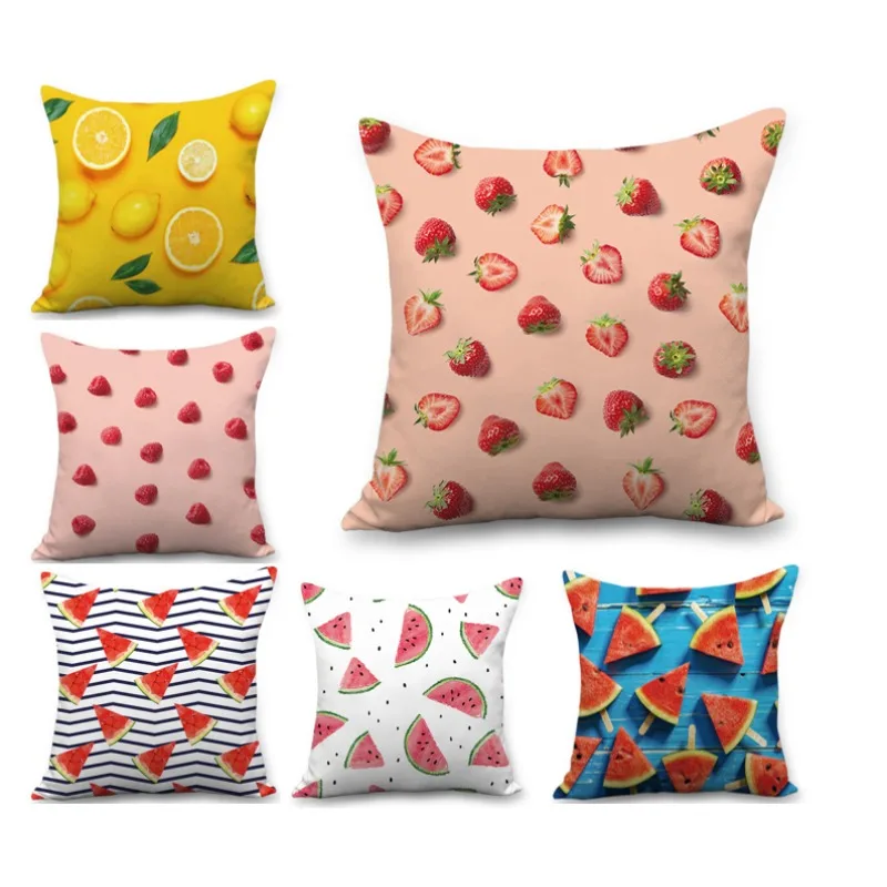 

Fruit Striped Fashion Pillow Cover45x45 Double Sided Room Decor 2024 Cushion Cover Pillowcase Pillow for Sofa Gift DF326