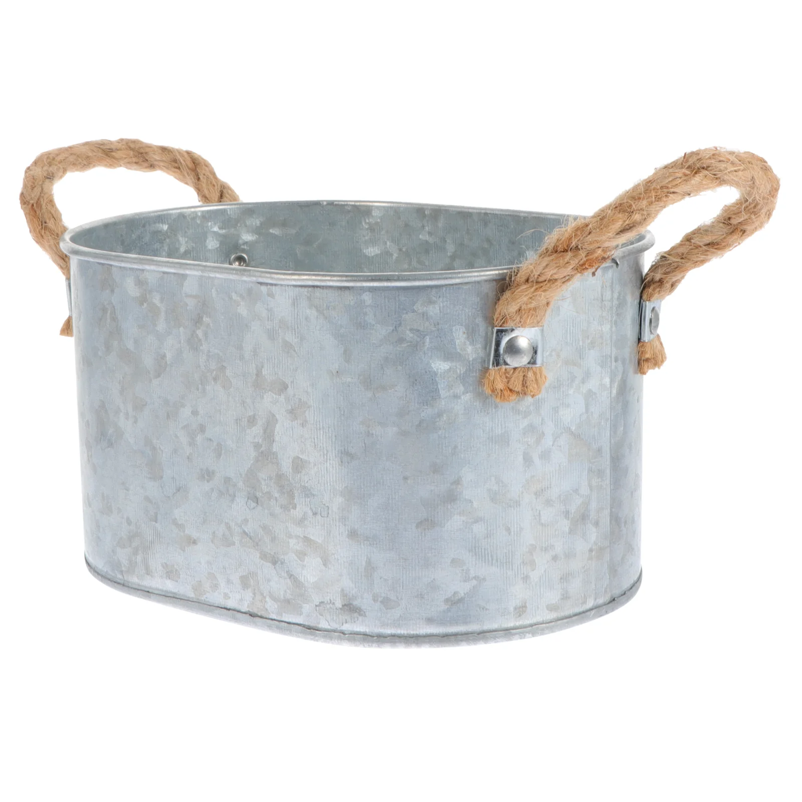 

Flowerpot Simple Bucket Stand Iron Succulent Cutlery Trays Compact Plants Container with Handle