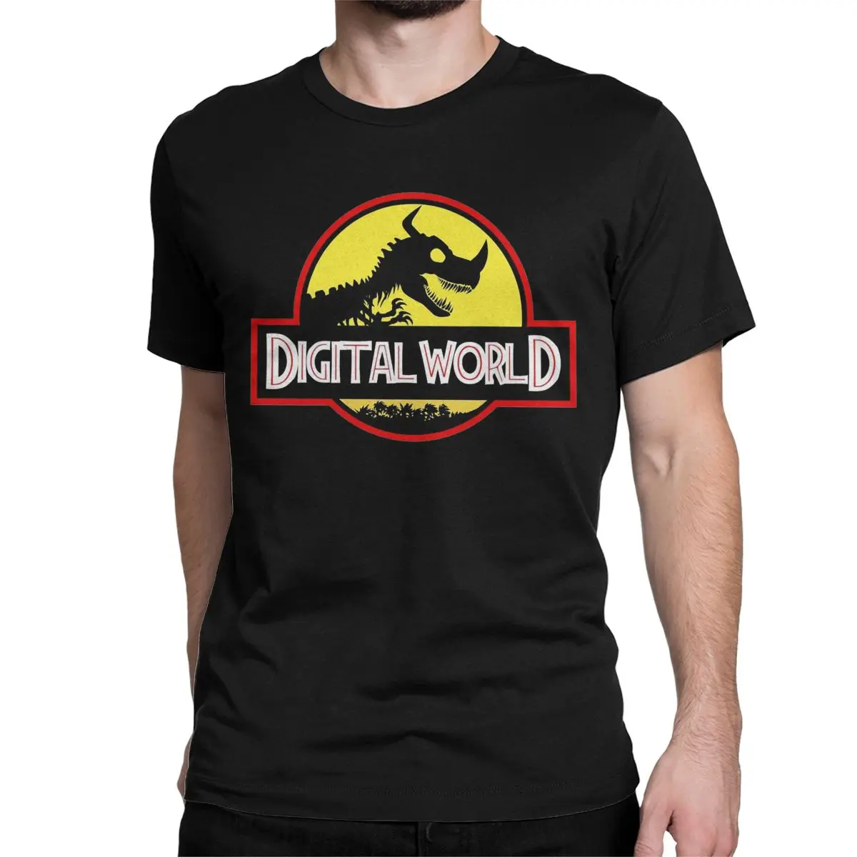 thumbnail image 1 of Camiseta de dinosaurios del mundo digital para hombre y mujer, camisetas de algodón de anime Digimon, camiseta novedosa de manga corta con cuello redondo, camiseta para adultos, 1 of 7