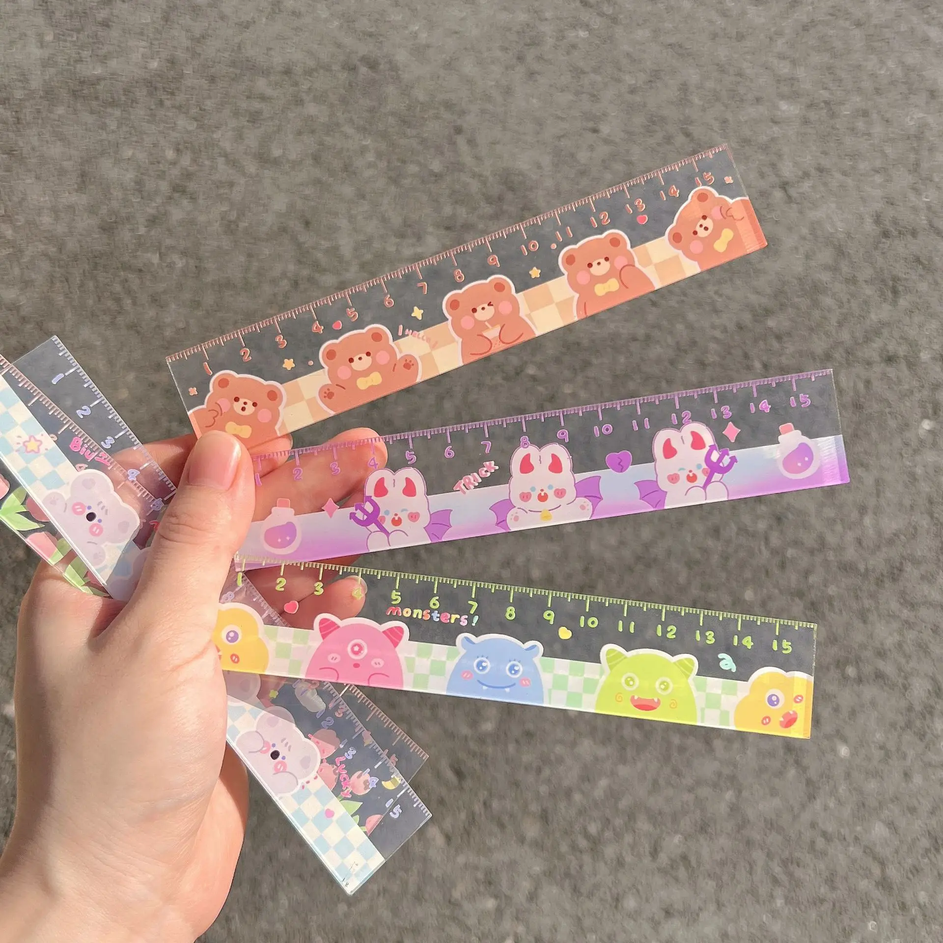 Folding Ruler 15CM Kawaii Study Time DIY Drawing For Kids