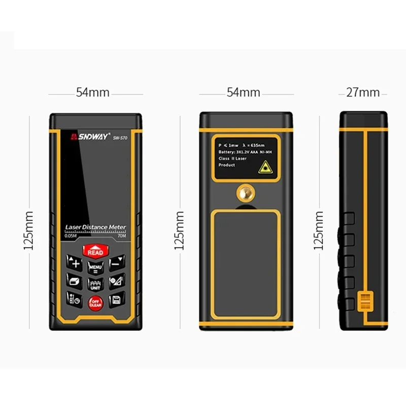 SNDWAY 2.4 Inch Color Display Digital Laser Rangefinder 50M 70M 100M Subway Laser Electronic Rangefinder SW-S50