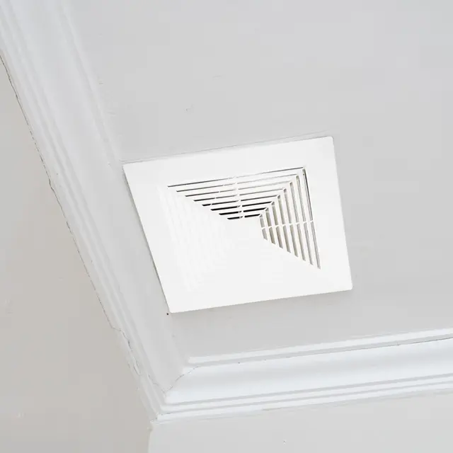 ฝาครอบพัดลมดูดอากาศในห้องน้ำ ขนาด 11.8x11.8 นิ้ว แบบสี่เหลี่ยม พร้อมสปริงสีขาว ฝาครอบช่องระบายอากาศบนเพดานสำหรับห้องน้ำ 1