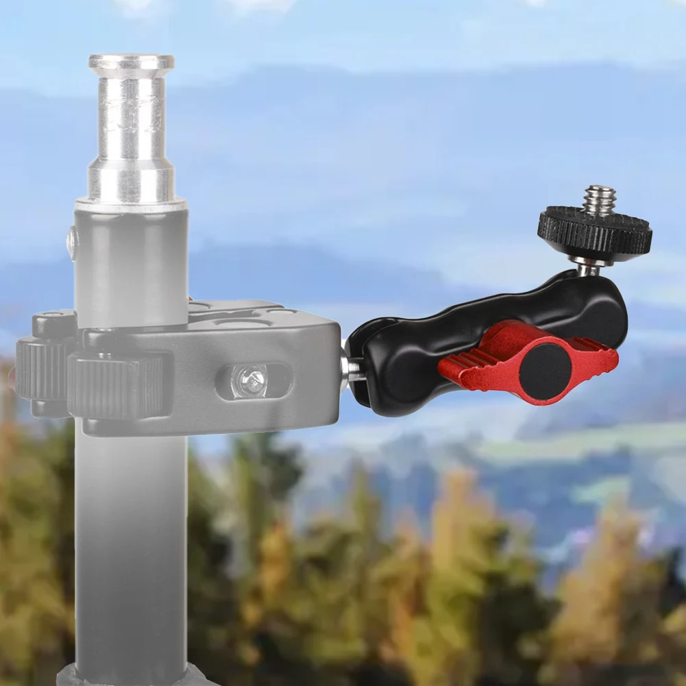 Ball Head Clamp W/ 1/4inch -20 Thread Ball Mount Clamp Magic Arm Super Clamp for GoPro DSLR Camera Monitor LED Light Mic