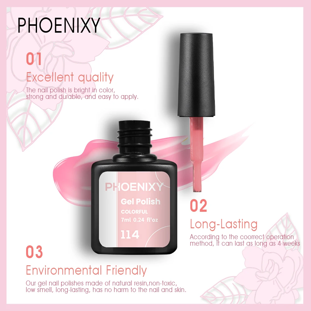 Phoenixy 20/10 Colors Gel Nail Polish Set Semi Permanent UV Gel Varnishes Kit Soak Off Nail Gels Without Lamp 8ML Gel Polish Kit 5