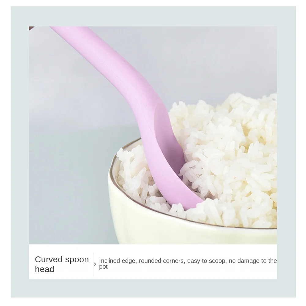 Silicone Spoon Small Spoon with Long Handle Heat Resistant Easy To Clean Non-stick Rice Spoons Tableware Utensil Kitchen Tool silicone spoon
